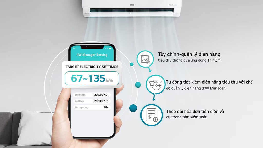 Máy lạnh LG V13WIN1 treo tường 1.5 HP 12000 Btu inverter