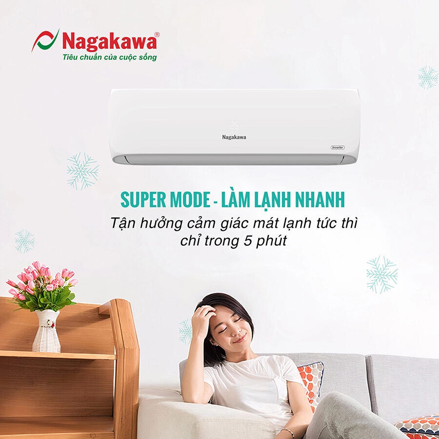 Máy lạnh Nagakawa NIS-C12R2H12 treo tường 1.5 HP inverter