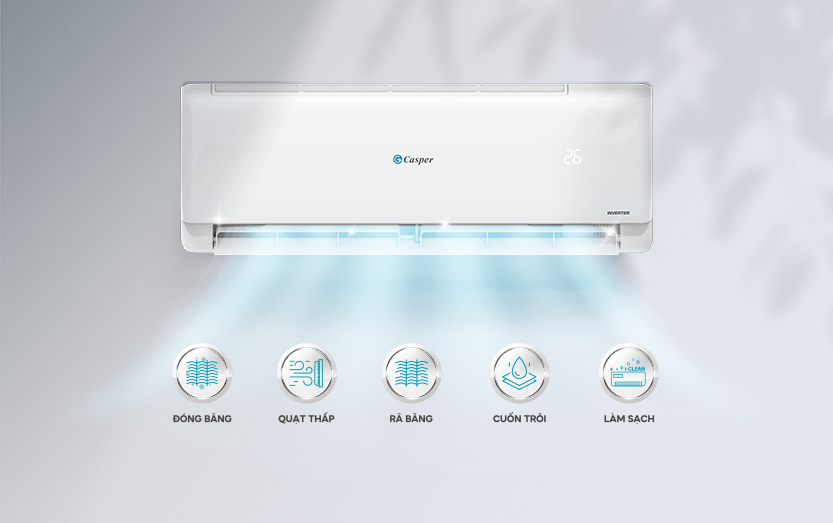 Máy lạnh Casper TC-12IS36 treo tường 1.5 HP 12000 Btu inverter